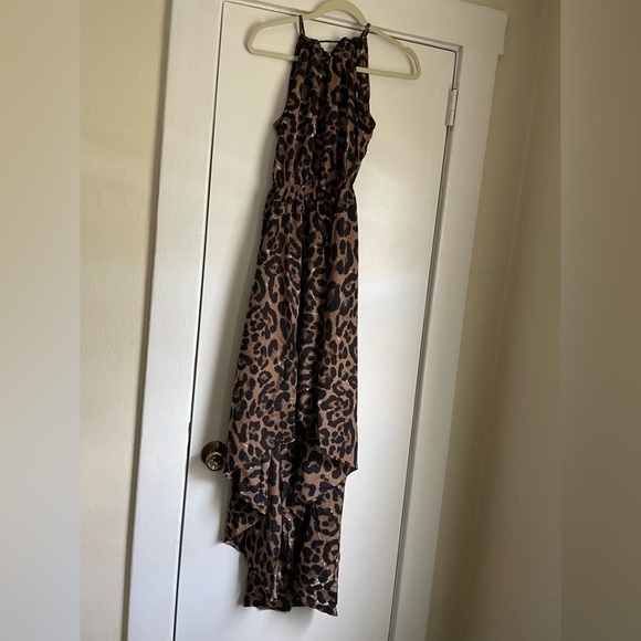 Leopard Print Ruffle high low backless Dress size Small - Picture 9 of 16